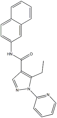 5-ethyl-N-(2-naphthyl)-1-(2-pyridinyl)-1H-pyrazole-4-carboxamide Struktur