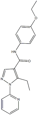 N-(4-ethoxyphenyl)-5-ethyl-1-(2-pyridinyl)-1H-pyrazole-4-carboxamide Struktur