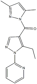 2-{4-[(3,5-dimethyl-1H-pyrazol-1-yl)carbonyl]-5-ethyl-1H-pyrazol-1-yl}pyridine Struktur