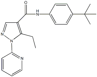 N-(4-tert-butylphenyl)-5-ethyl-1-(2-pyridinyl)-1H-pyrazole-4-carboxamide Struktur