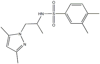 N-[2-(3,5-dimethyl-1H-pyrazol-1-yl)-1-methylethyl]-3,4-dimethylbenzenesulfonamide Struktur