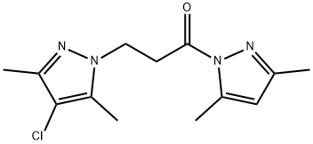 4-chloro-1-[3-(3,5-dimethyl-1H-pyrazol-1-yl)-3-oxopropyl]-3,5-dimethyl-1H-pyrazole Struktur