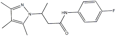 N-(4-fluorophenyl)-3-(3,4,5-trimethyl-1H-pyrazol-1-yl)butanamide Struktur