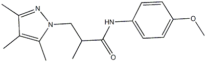 N-(4-methoxyphenyl)-2-methyl-3-(3,4,5-trimethyl-1H-pyrazol-1-yl)propanamide Struktur