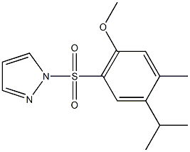 4-isopropyl-5-methyl-2-(1H-pyrazol-1-ylsulfonyl)phenyl methyl ether Struktur