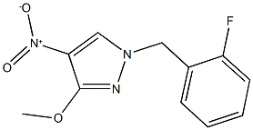 1-(2-fluorobenzyl)-4-nitro-3-methoxy-1H-pyrazole Struktur