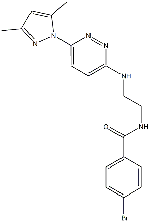 4-bromo-N-(2-{[6-(3,5-dimethyl-1H-pyrazol-1-yl)-3-pyridazinyl]amino}ethyl)benzamide Struktur