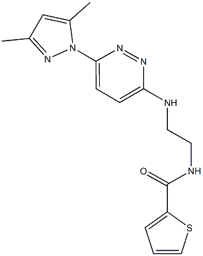 N-(2-{[6-(3,5-dimethyl-1H-pyrazol-1-yl)-3-pyridazinyl]amino}ethyl)-2-thiophenecarboxamide Struktur