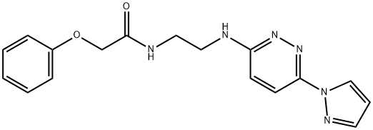 2-phenoxy-N-(2-{[6-(1H-pyrazol-1-yl)-3-pyridazinyl]amino}ethyl)acetamide Struktur