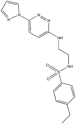 4-ethyl-N-(2-{[6-(1H-pyrazol-1-yl)-3-pyridazinyl]amino}ethyl)benzenesulfonamide Struktur