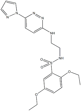 2,5-diethoxy-N-(2-{[6-(1H-pyrazol-1-yl)-3-pyridazinyl]amino}ethyl)benzenesulfonamide Struktur