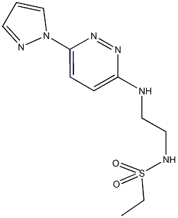 N-(2-{[6-(1H-pyrazol-1-yl)-3-pyridazinyl]amino}ethyl)ethanesulfonamide Struktur