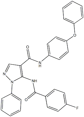 5-[(4-fluorobenzoyl)amino]-N-(4-phenoxyphenyl)-1-phenyl-1H-pyrazole-4-carboxamide Struktur