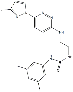 N-(3,5-dimethylphenyl)-N'-(2-{[6-(3-methyl-1H-pyrazol-1-yl)-3-pyridazinyl]amino}ethyl)urea Struktur