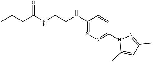 N-(2-{[6-(3,5-dimethyl-1H-pyrazol-1-yl)-3-pyridazinyl]amino}ethyl)butanamide Struktur