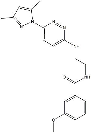 N-(2-{[6-(3,5-dimethyl-1H-pyrazol-1-yl)-3-pyridazinyl]amino}ethyl)-3-methoxybenzamide Struktur