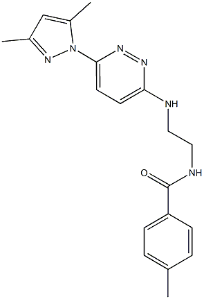 N-(2-{[6-(3,5-dimethyl-1H-pyrazol-1-yl)-3-pyridazinyl]amino}ethyl)-4-methylbenzamide Struktur