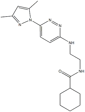 N-(2-{[6-(3,5-dimethyl-1H-pyrazol-1-yl)-3-pyridazinyl]amino}ethyl)cyclohexanecarboxamide Struktur