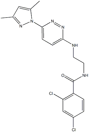 2,4-dichloro-N-(2-{[6-(3,5-dimethyl-1H-pyrazol-1-yl)-3-pyridazinyl]amino}ethyl)benzamide Struktur