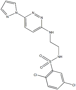 2,5-dichloro-N-(2-{[6-(1H-pyrazol-1-yl)-3-pyridazinyl]amino}ethyl)benzenesulfonamide Struktur