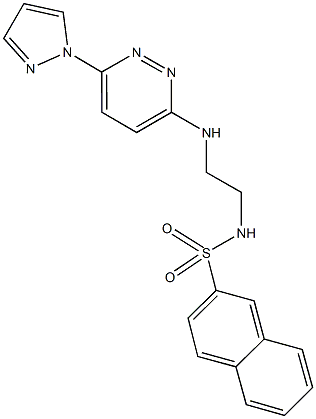 N-(2-{[6-(1H-pyrazol-1-yl)-3-pyridazinyl]amino}ethyl)-2-naphthalenesulfonamide Struktur