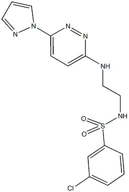 3-chloro-N-(2-{[6-(1H-pyrazol-1-yl)-3-pyridazinyl]amino}ethyl)benzenesulfonamide Struktur