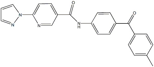 N-[4-(4-methylbenzoyl)phenyl]-6-(1H-pyrazol-1-yl)nicotinamide Struktur