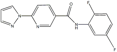 N-(2,5-difluorophenyl)-6-(1H-pyrazol-1-yl)nicotinamide Struktur