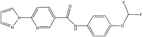 N-[4-(difluoromethoxy)phenyl]-6-(1H-pyrazol-1-yl)nicotinamide Struktur