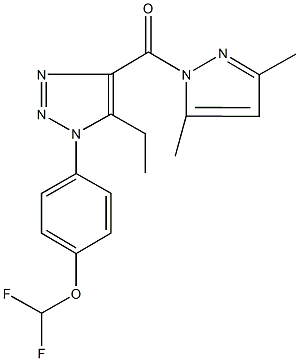 1-[4-(difluoromethoxy)phenyl]-4-[(3,5-dimethyl-1H-pyrazol-1-yl)carbonyl]-5-ethyl-1H-1,2,3-triazole Struktur