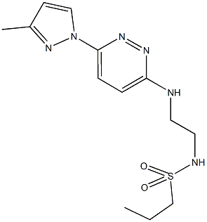 N-(2-{[6-(3-methyl-1H-pyrazol-1-yl)-3-pyridazinyl]amino}ethyl)-1-propanesulfonamide Struktur