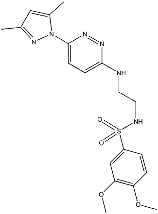 N-(2-{[6-(3,5-dimethyl-1H-pyrazol-1-yl)-3-pyridazinyl]amino}ethyl)-3,4-dimethoxybenzenesulfonamide Struktur