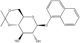 2,2-dimethyl-6-(1-naphthyloxy)hexahydropyrano[3,2-d][1,3]dioxine-7,8-diol Struktur