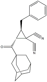 2-(1-adamantylcarbonyl)-3-benzyl-1,1-cyclopropanedicarbonitrile Struktur