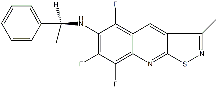 N-(1-phenylethyl)-N-(5,7,8-trifluoro-3-methylisothiazolo[5,4-b]quinolin-6-yl)amine Struktur