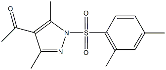 1-{1-[(2,4-dimethylphenyl)sulfonyl]-3,5-dimethyl-1H-pyrazol-4-yl}ethanone Struktur