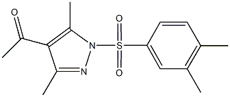 1-{1-[(3,4-dimethylphenyl)sulfonyl]-3,5-dimethyl-1H-pyrazol-4-yl}ethanone Struktur