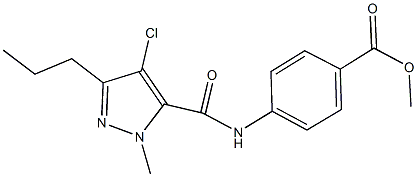 methyl 4-{[(4-chloro-1-methyl-3-propyl-1H-pyrazol-5-yl)carbonyl]amino}benzoate Struktur