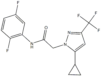 2-[5-cyclopropyl-3-(trifluoromethyl)-1H-pyrazol-1-yl]-N-(2,5-difluorophenyl)acetamide Struktur