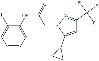 2-[5-cyclopropyl-3-(trifluoromethyl)-1H-pyrazol-1-yl]-N-(2-iodophenyl)acetamide Struktur