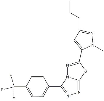 6-(1-methyl-3-propyl-1H-pyrazol-5-yl)-3-[4-(trifluoromethyl)phenyl][1,2,4]triazolo[3,4-b][1,3,4]thiadiazole Struktur