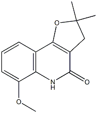 6-methoxy-2,2-dimethyl-3,5-dihydrofuro[3,2-c]quinolin-4(2H)-one Struktur