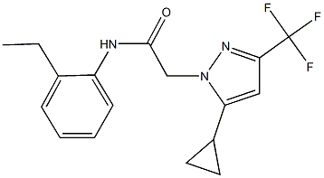 2-[5-cyclopropyl-3-(trifluoromethyl)-1H-pyrazol-1-yl]-N-(2-ethylphenyl)acetamide Struktur