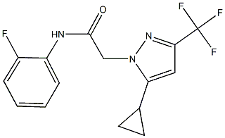 2-[5-cyclopropyl-3-(trifluoromethyl)-1H-pyrazol-1-yl]-N-(2-fluorophenyl)acetamide Struktur