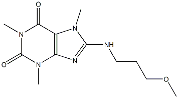 8-[(3-methoxypropyl)amino]-1,3,7-trimethyl-3,7-dihydro-1H-purine-2,6-dione Struktur