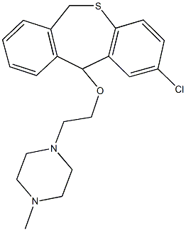 2-chloro-6,11-dihydrodibenzo[b,e]thiepin-11-yl 2-(4-methyl-1-piperazinyl)ethyl ether Struktur