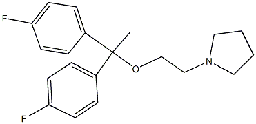 1-{2-[1,1-bis(4-fluorophenyl)ethoxy]ethyl}pyrrolidine Struktur