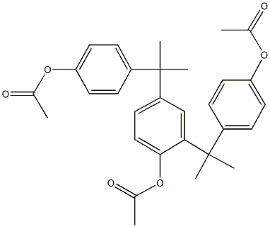 4-[1-(2-(acetyloxy)-5-{1-[4-(acetyloxy)phenyl]-1-methylethyl}phenyl)-1-methylethyl]phenyl acetate Struktur