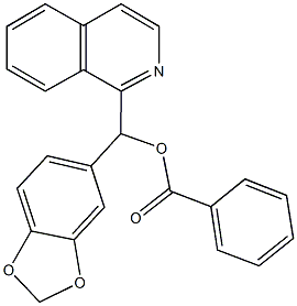 1,3-benzodioxol-5-yl(1-isoquinolinyl)methyl benzoate Struktur