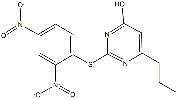 2-({2,4-dinitrophenyl}sulfanyl)-6-propyl-4-pyrimidinol Struktur